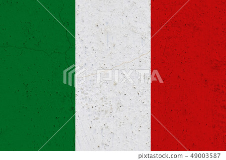 Italy flag on concrete wall Italy flag on concrete wall 49003587