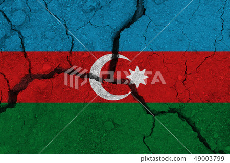 azerbaijan flag on the cracked earth 49003799