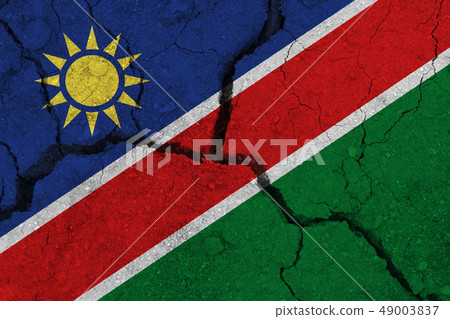 Namibia flag on the cracked earth Namibia flag on the cracked earth 49003837