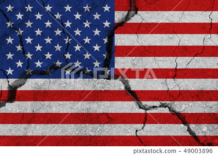 United States flag on the cracked earth United States flag on the cracked earth 49003896