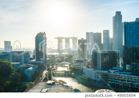 Beautiful architecture building exterior cityscape in Singapore city skyline 49005604