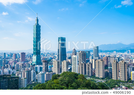 Beautiful landscape and cityscape of taipei 101 building and architecture in the city Beautiful landscape and cityscape of taipei 101 building and architecture in the city 49006190