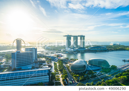Beautiful architecture building exterior cityscape in Singapore city skyline Beautiful architecture building exterior cityscape in Singapore city skyline 49006290