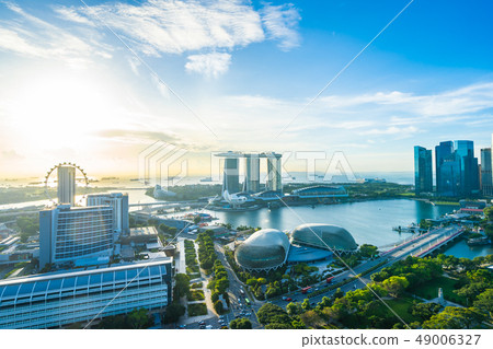 Beautiful architecture building exterior cityscape in Singapore city skyline Beautiful architecture building exterior cityscape in Singapore city skyline 49006327