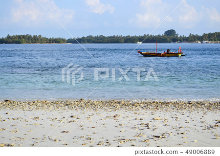 A traditional boat sailing around Mount Krakatau 49006889