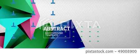 3d polygonal shape geometric background, triangular modern abstract composition 49008900