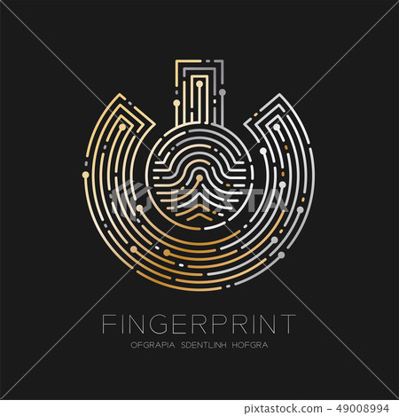 Power sign Fingerprint scan pattern logo dash 49008994