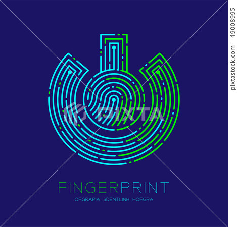 Power sign Fingerprint scan pattern logo dash 49008995