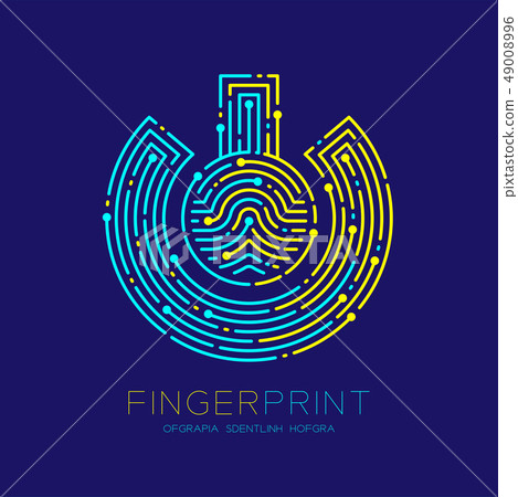 Power sign Fingerprint scan pattern logo dash 49008996
