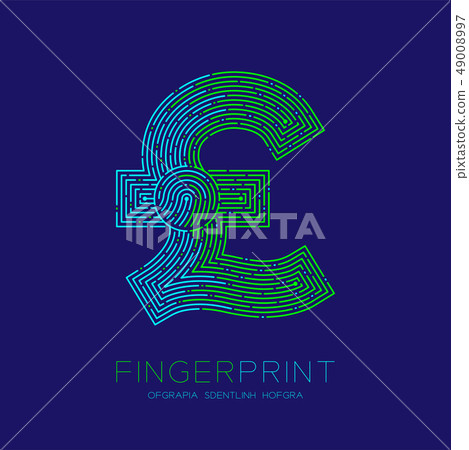 Currency GBP (Pound Sterling) sign Fingerprint 49008997