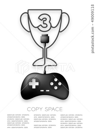 Trophy Cup number three shape made from cable Trophy Cup number three shape made from cable 49009118