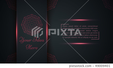 Mandala, mehendi - gold ethnic template. 49009401