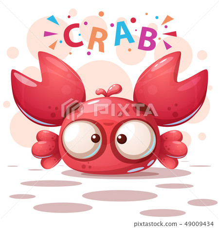 Crazy crab - cute cartoon illustration Crazy crab - cute cartoon illustration 49009434