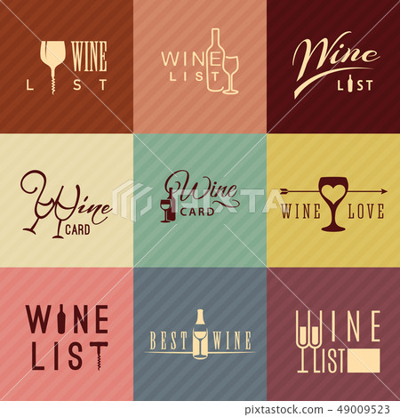 Vector wine label or winery logo template set Vector wine label or winery logo template set 49009523