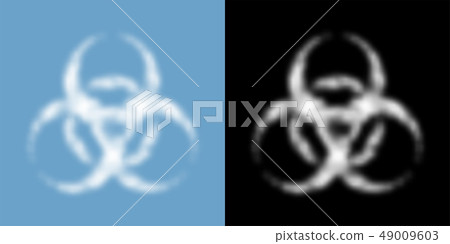Biohazard sign and symbol Cloud or smoke pattern 49009603