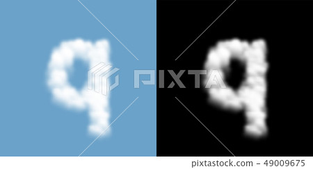Alphabet lowercase set letter q, Cloud or smoke Alphabet lowercase set letter q, Cloud or smoke 49009675