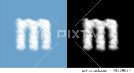 Alphabet lowercase set letter m, Cloud or smoke Alphabet lowercase set letter m, Cloud or smoke 49009684