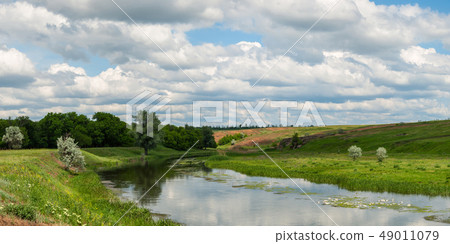 Spring landscape with river 49011079
