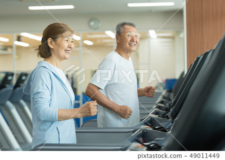 Senior couple Sports club image Senior couple Sports club image 49011449