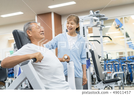 Senior couple Sports club image Senior couple Sports club image 49011457