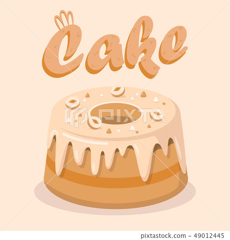 Delicious bundt Cake with Nuts Social media Banner 49012445