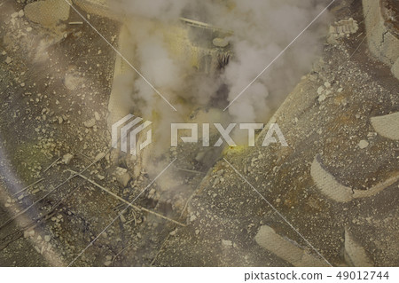 View of mountain at owakudani, sulfur quarry in 49012744