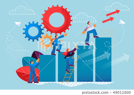 Flat Desire to Perform Quality Teamwork Vector. Flat Desire to Perform Quality Teamwork Vector. 49012800