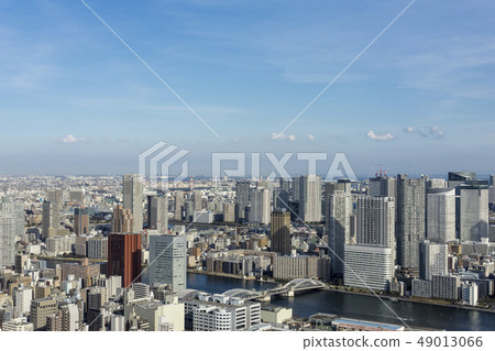 Landscape Of Tokyo Bay Area In Spring View Of Stock Photo