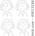 手寫婦女例證線描 49013248