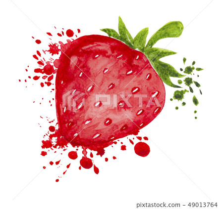 Strawberry fruit painting.Painted with watercolor. Strawberry fruit painting.Painted with watercolor. 49013764