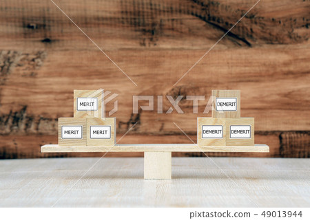 Balance between merit and demerit 49013944