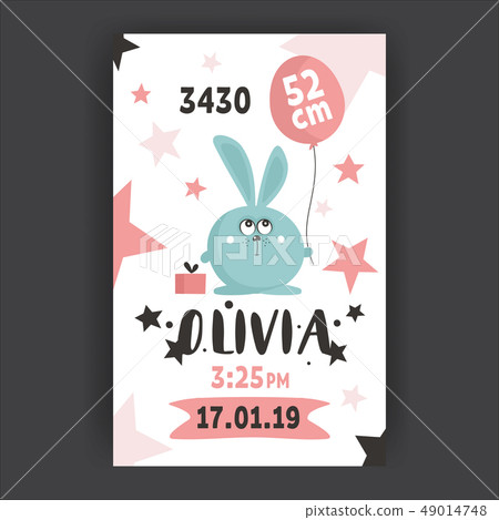 Baby Shower poster template. Newborn metrics Baby Shower poster template. Newborn metrics 49014748