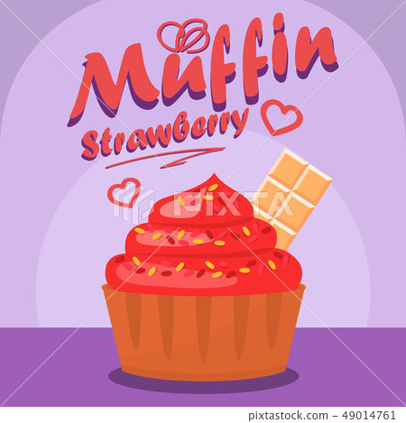 Delicious Strawberry Cupcake Social media Banner 49014761