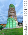 Pisa Tower for St Patrick's Day illuminated by 49014922