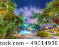 Starry night with clouds over a beautiful pool 49014936