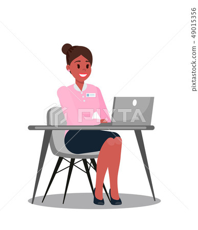 Office Manager Using Laptop Vector illustration Office Manager Using Laptop Vector illustration 49015356