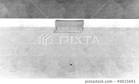 Soccer field goal ahead Monochrome 1 49015691