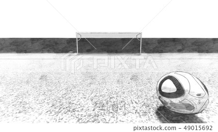 Soccer field goal ahead Monochrome 2 Soccer field goal ahead Monochrome 2 49015692