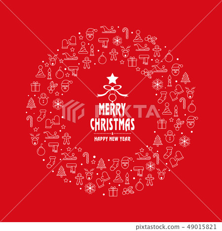 Happy Christmas and Decoration Illustration Happy Christmas and Decoration Illustration 49015821