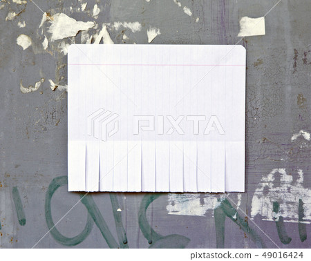 Blank white paper with tear off tabs. Blank white paper with tear off tabs. 49016424