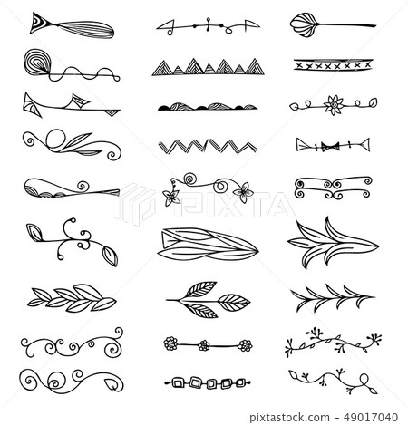 Ornamental stripes doodle of free hand drawing Ornamental stripes doodle of free hand drawing 49017040