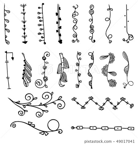 Ornamental stripes doodle of free hand drawing Ornamental stripes doodle of free hand drawing 49017041