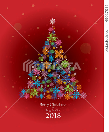 愉快的聖誕節和雪花樹例證 愉快的聖誕節和雪花樹例證 49017055