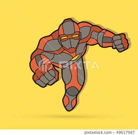 Superhero Robot flying action, Cartoon superhero Superhero Robot flying action, Cartoon superhero 49017087