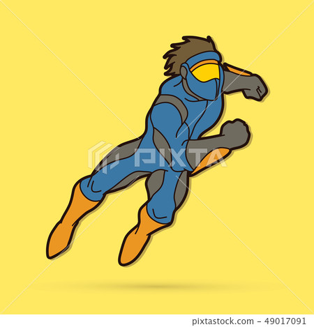 Superhero running action, Cartoon superhero vector Superhero running action, Cartoon superhero vector 49017091