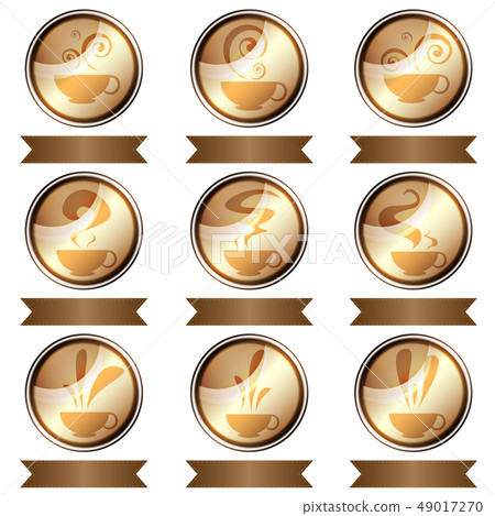 hot coffee cup on tags vector set designs hot coffee cup on tags vector set designs 49017270