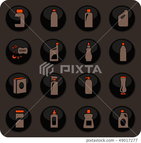 Household chemicals icons set Household chemicals icons set 49017277
