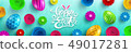 Happy Easter Day Poster.Vector illustration EPS10 49017281