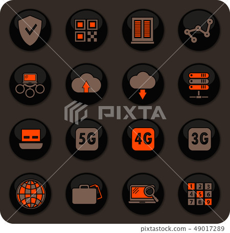 Hosting provider icons set 49017289