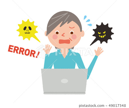 女性高級pc病毒圖矢量 女性高級pc病毒圖矢量 49017348